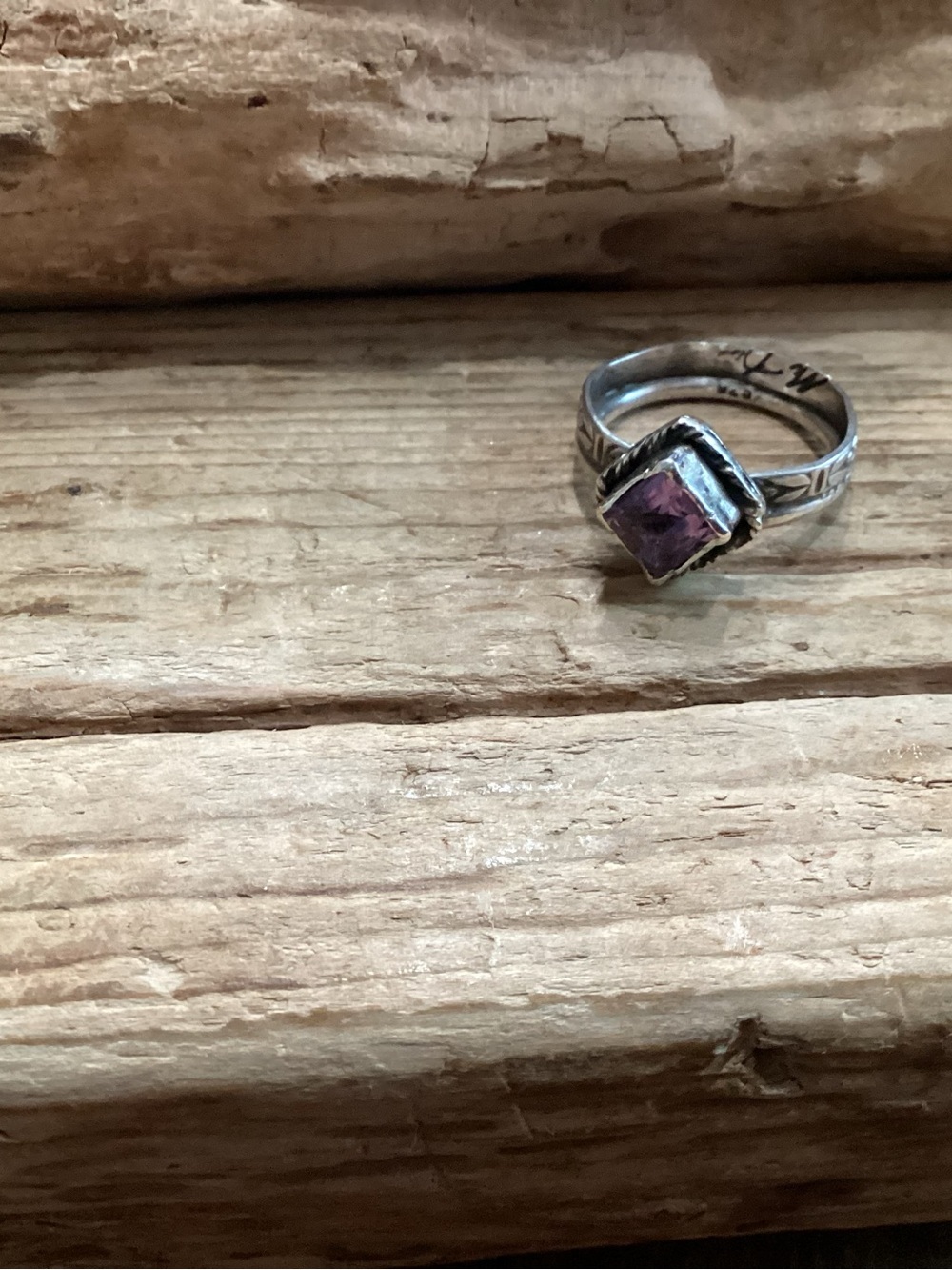 Sterling Silver Ring with Amethyst Stone